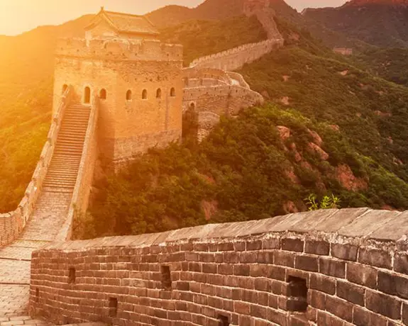 Sunset over the Great Wall Of China