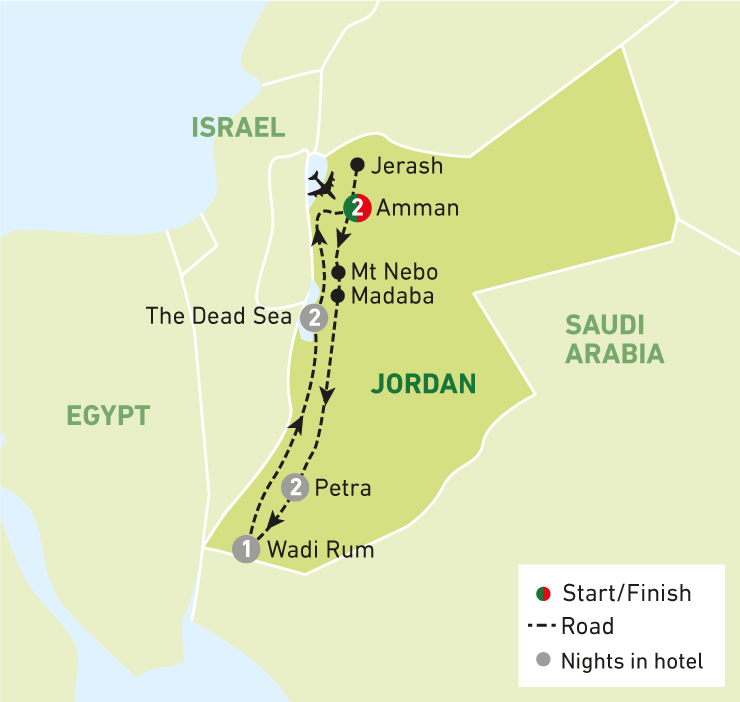 Jordan Holiday Tour Map